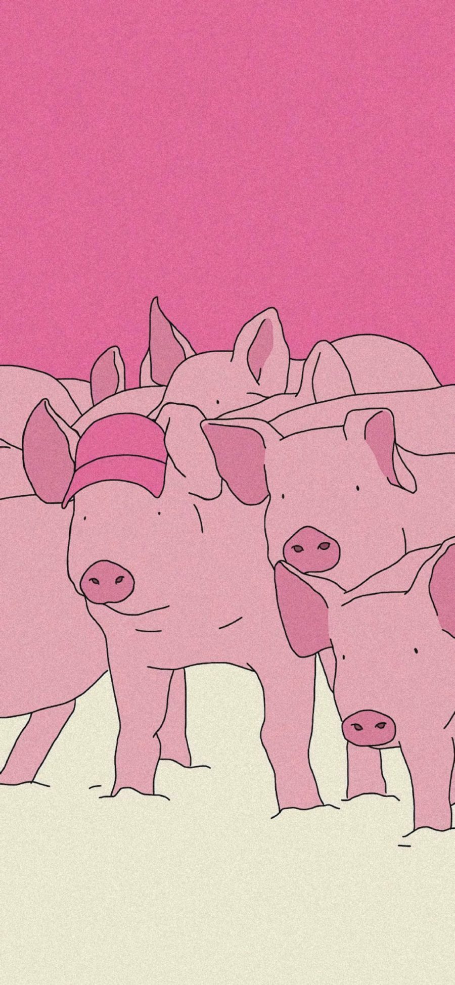 [2436×1125]卡通 猪 粉色 可爱 苹果手机动漫壁纸图片