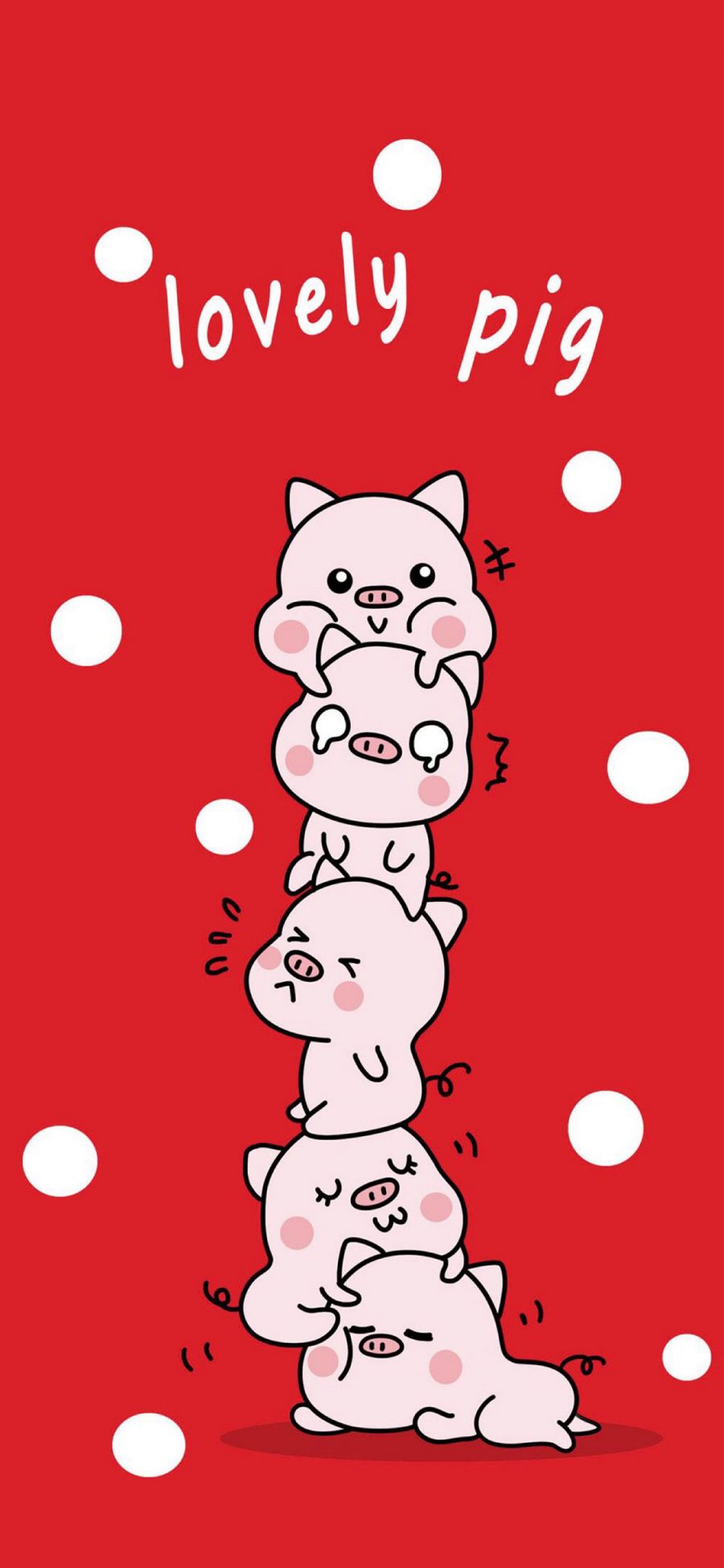 [2436×1125]卡通 猪猪 lovely pig 苹果手机动漫壁纸图片