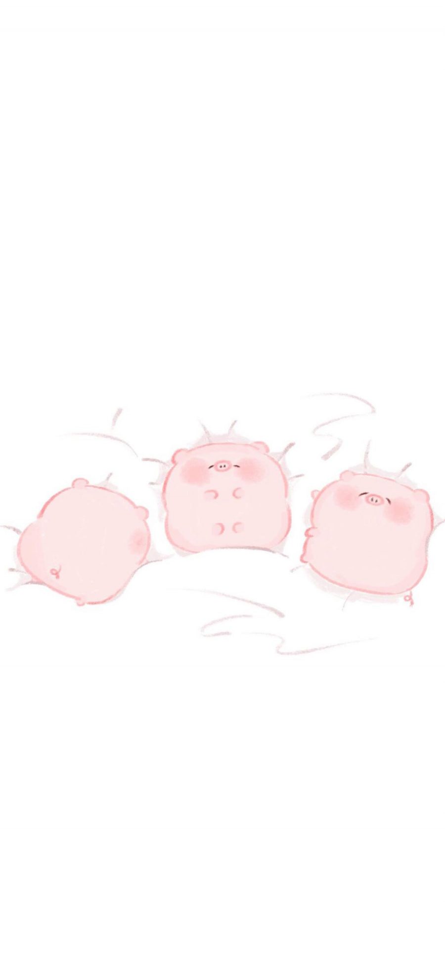 [2436×1125]卡通 猪猪 粉色 可爱 苹果手机动漫壁纸图片