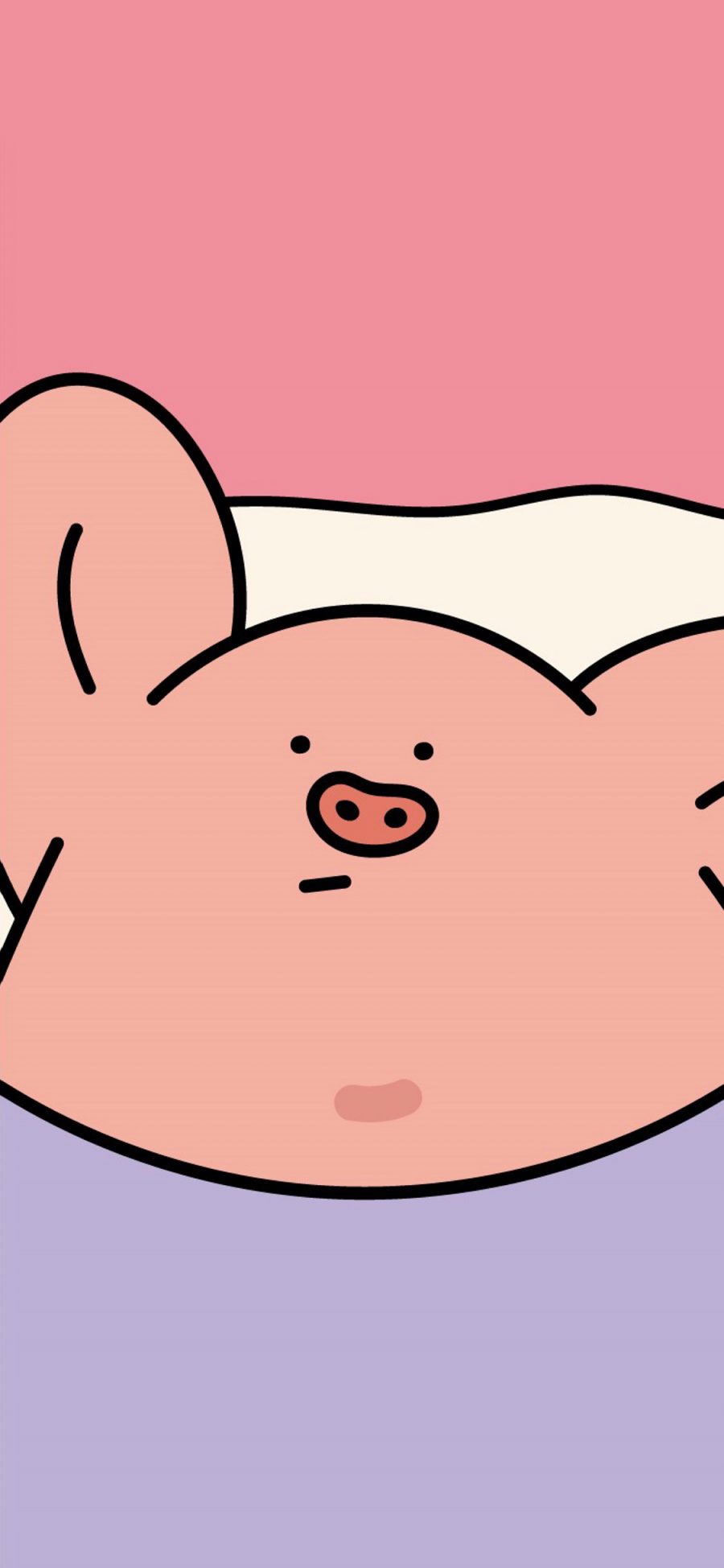 [2436×1125]卡通 猪肉 大脸 可爱 苹果手机动漫壁纸图片