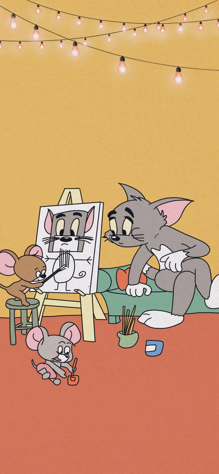 [2436×1125]卡通 猫和老鼠 Tom and Jerry 苹果手机动漫壁纸图片