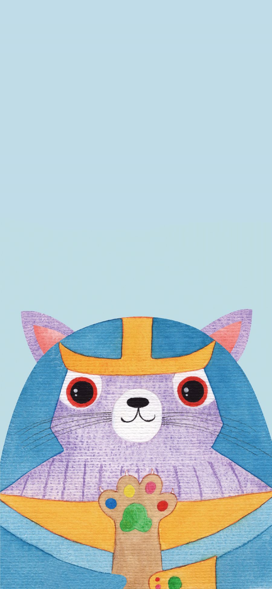 [2436×1125]卡通 猫咪 cos 灭霸 漫威 苹果手机动漫壁纸图片