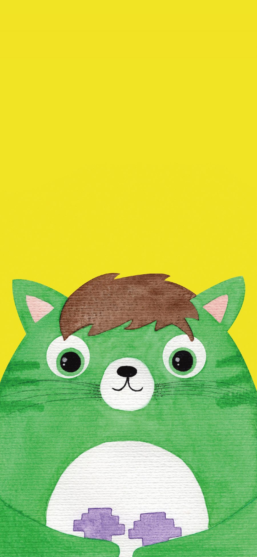 [2436×1125]卡通 猫咪 cos绿巨人 漫威英雄 苹果手机动漫壁纸图片