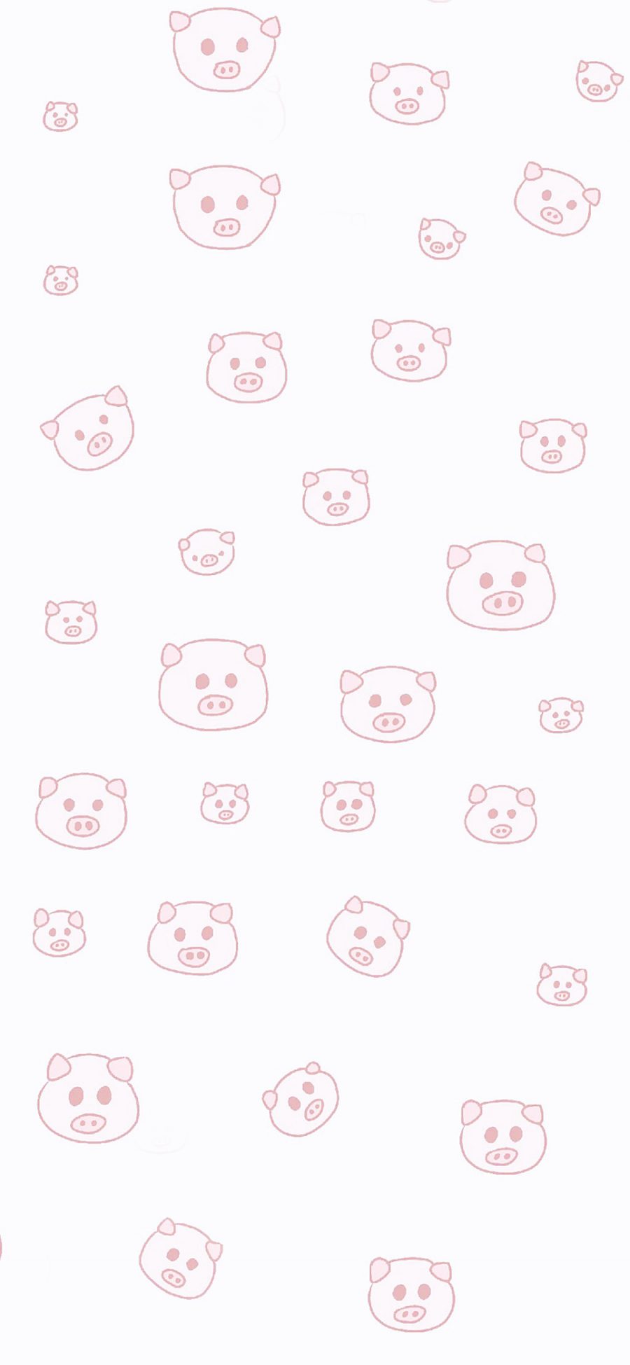[2436×1125]卡通 简笔 猪头 平铺 苹果手机动漫壁纸图片