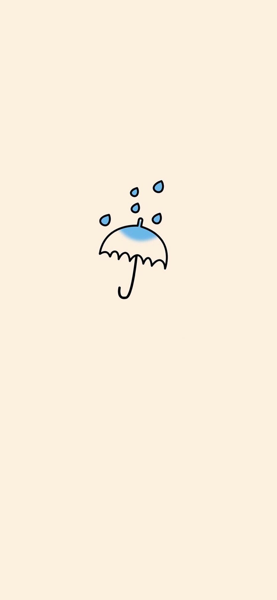 [2436×1125]卡通 简约 雨滴 手绘 苹果手机动漫壁纸图片