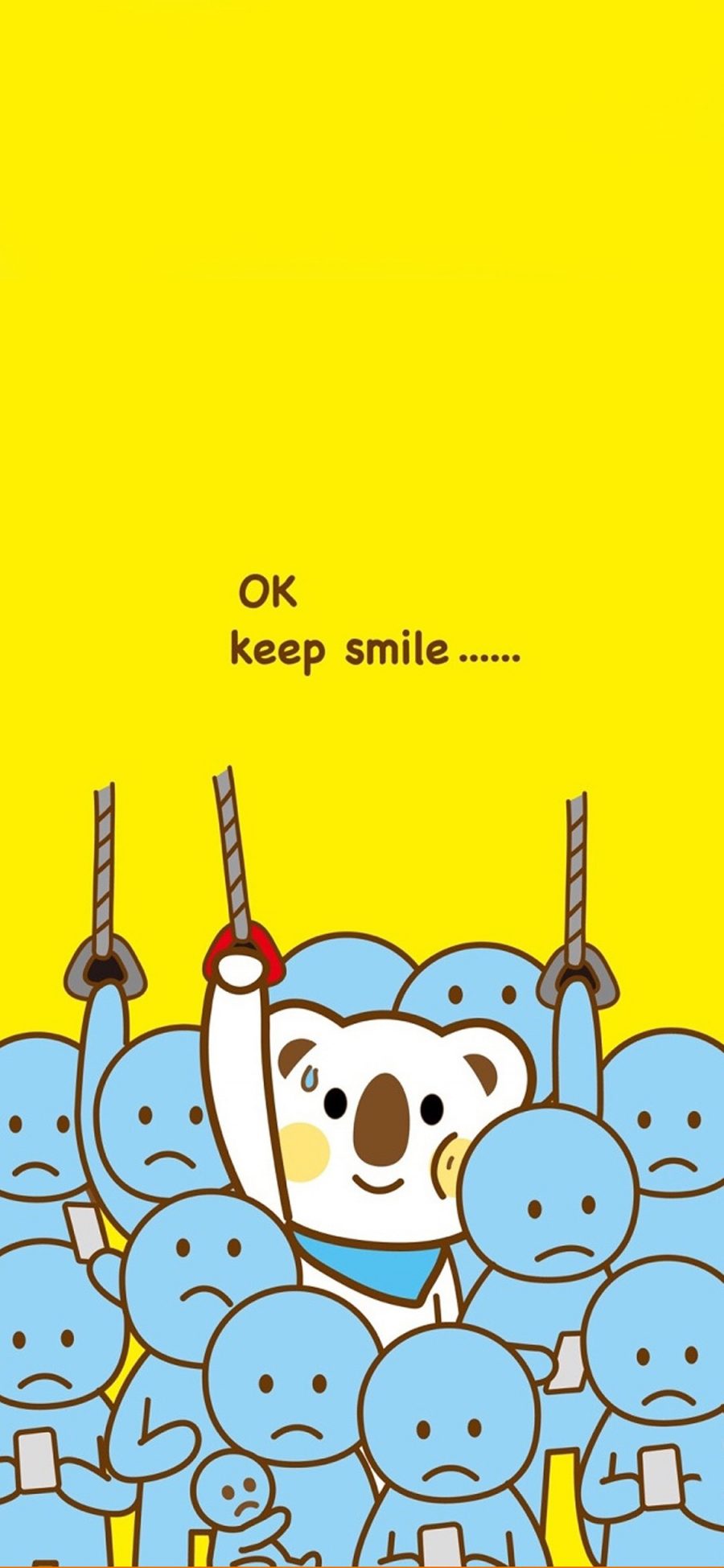[2436×1125]卡通 考拉 keep smile 苹果手机动漫壁纸图片