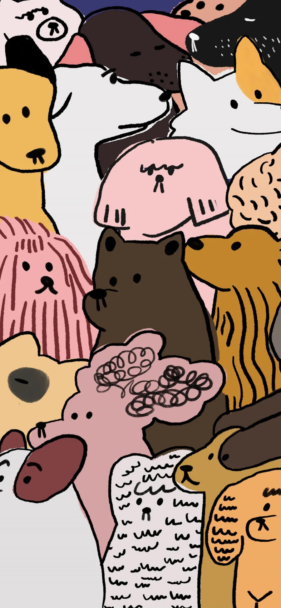[2436×1125]卡通 萌物 小狗 熊 苹果手机动漫壁纸图片