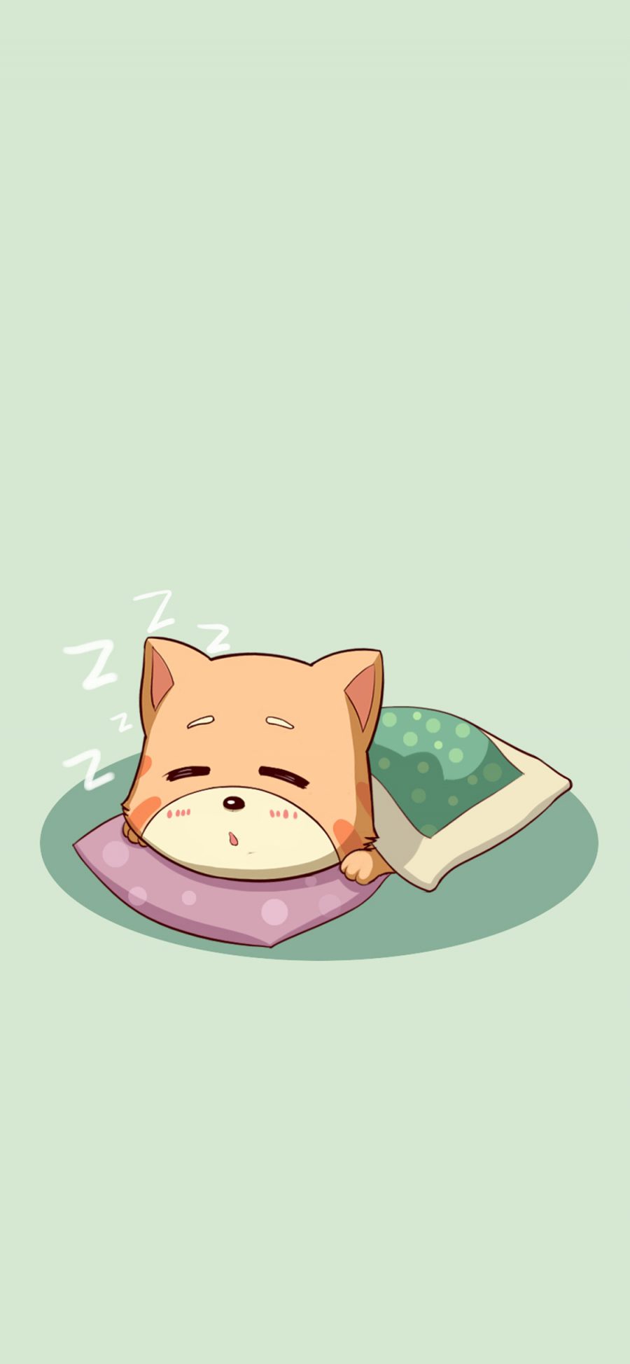 [2436×1125]卡通 角色 唐小猫 睡觉 苹果手机动漫壁纸图片