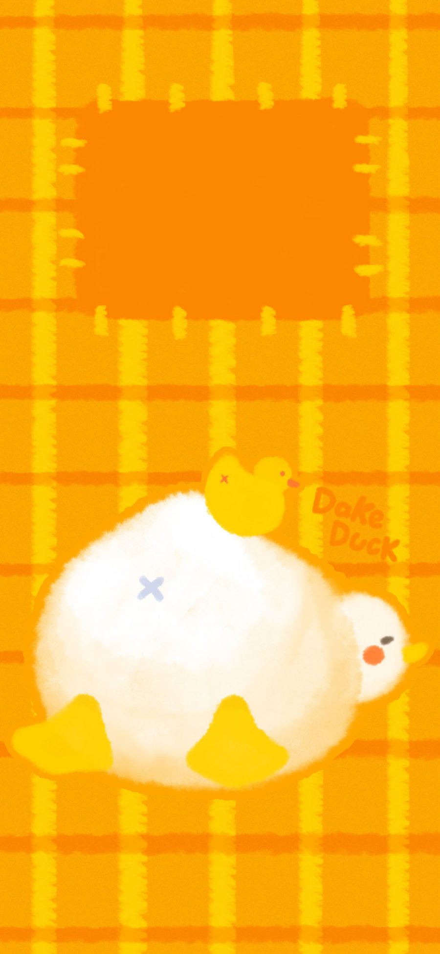 [2436×1125]卡通 达可鸭 dake duck 黄色 苹果手机动漫壁纸图片