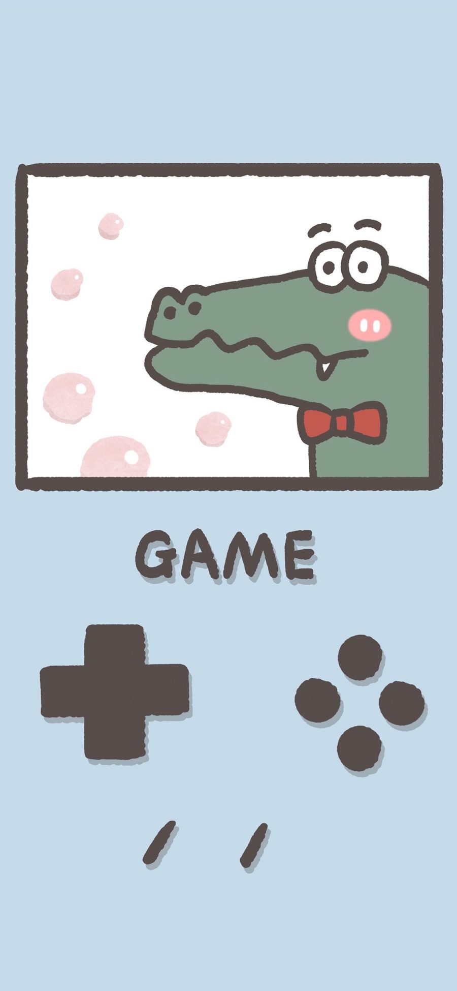 [2436×1125]卡通 鳄鱼 游戏机 game 苹果手机动漫壁纸图片
