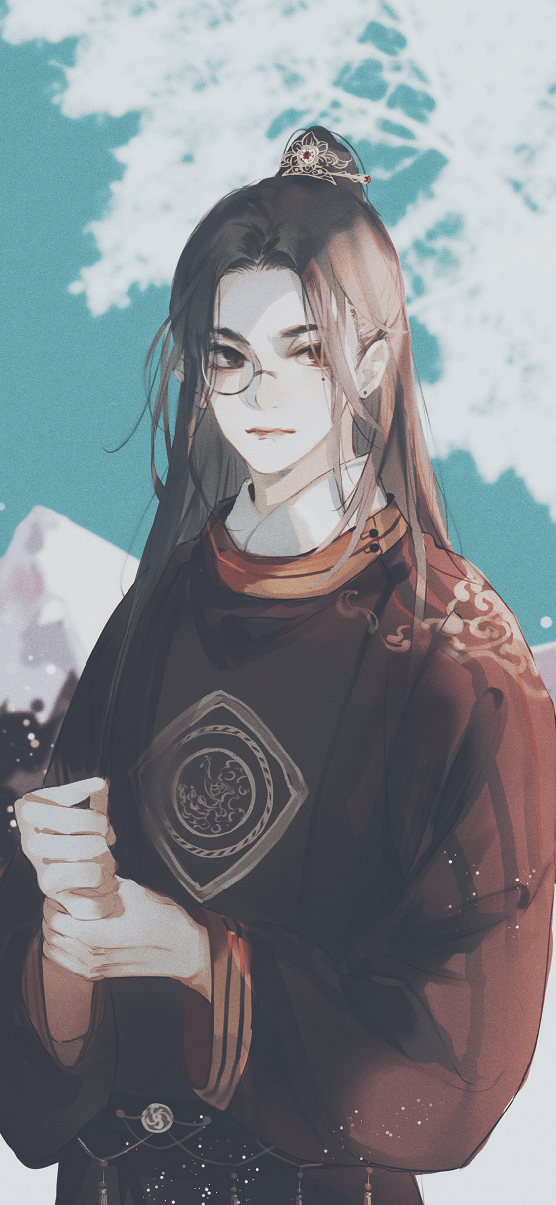 [2436×1125]古风 美男 插图 小说男主 苹果手机动漫壁纸图片
