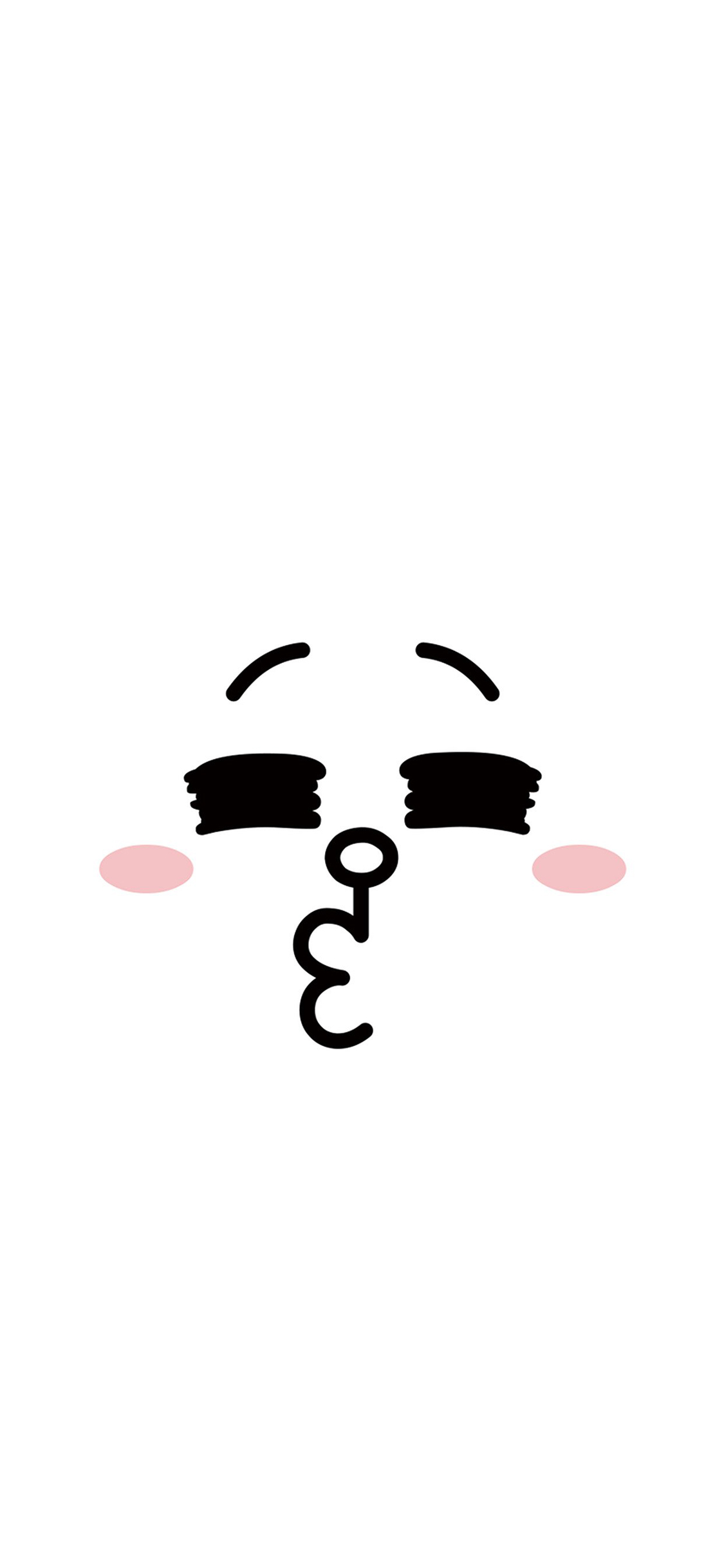 [2436×1125]可妮兔 黑白 可爱 嘟嘴 line friends 苹果手机动漫壁纸图片