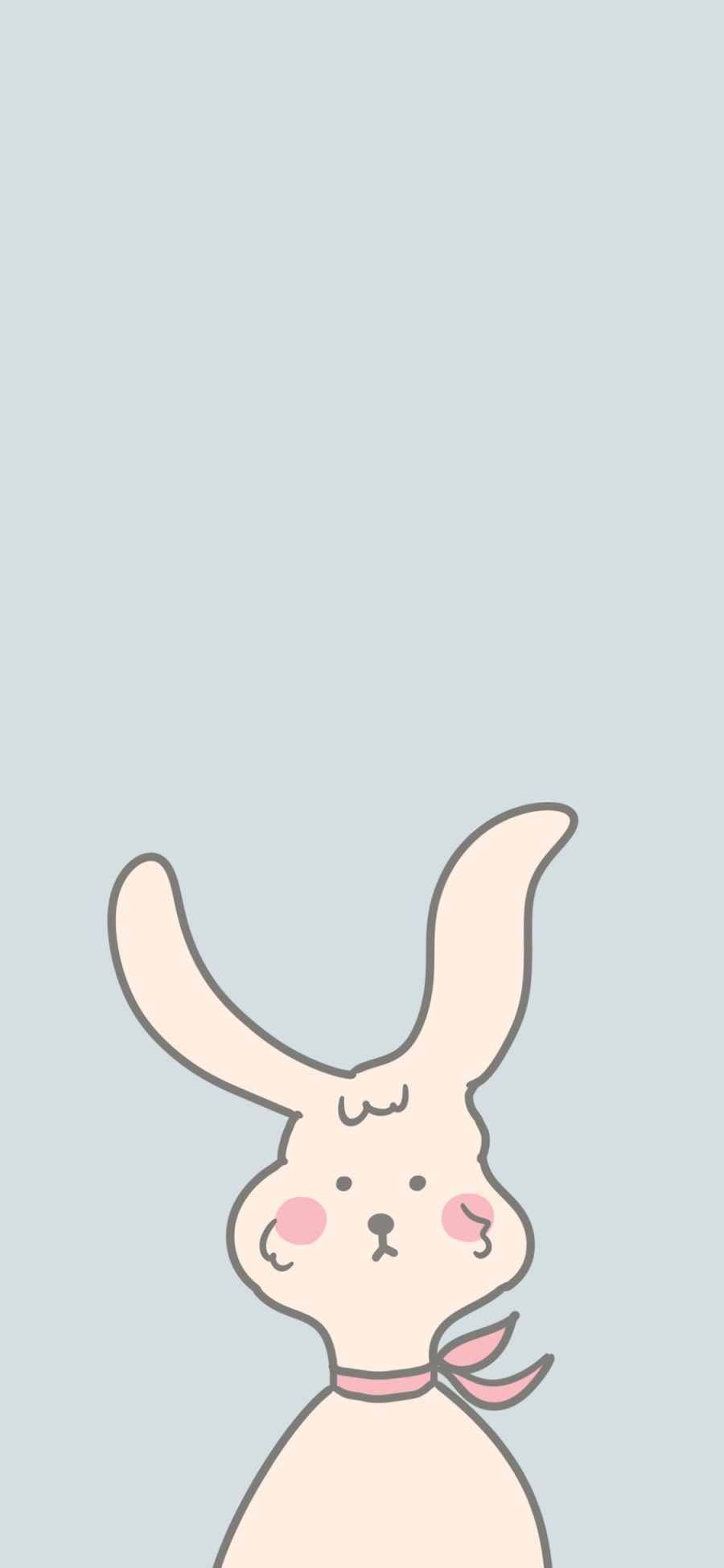 [2436×1125]可爱 兔子 简约 简笔画 苹果手机动漫壁纸图片