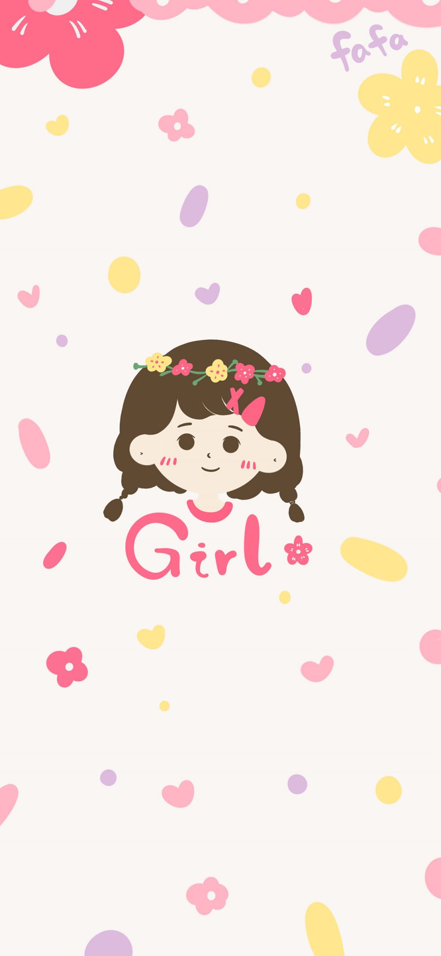 [2436×1125]可爱 卡通 girl 色彩 苹果手机动漫壁纸图片