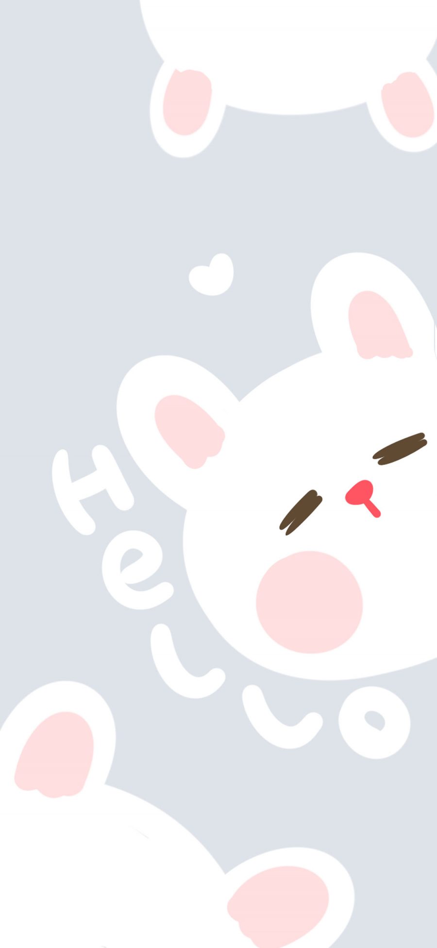 [2436×1125]可爱 卡通 兔子 hello 苹果手机动漫壁纸图片