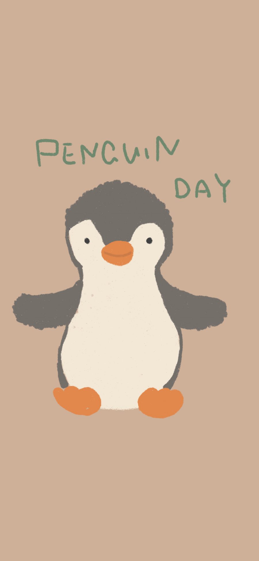 [2436×1125]可爱 卡通 小企鹅 penguin day 苹果手机动漫壁纸图片