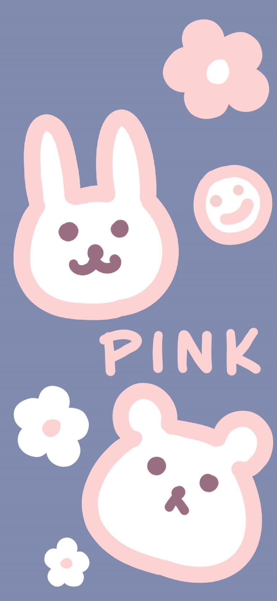 [2436×1125]可爱 小兔子 小熊 卡通 苹果手机动漫壁纸图片