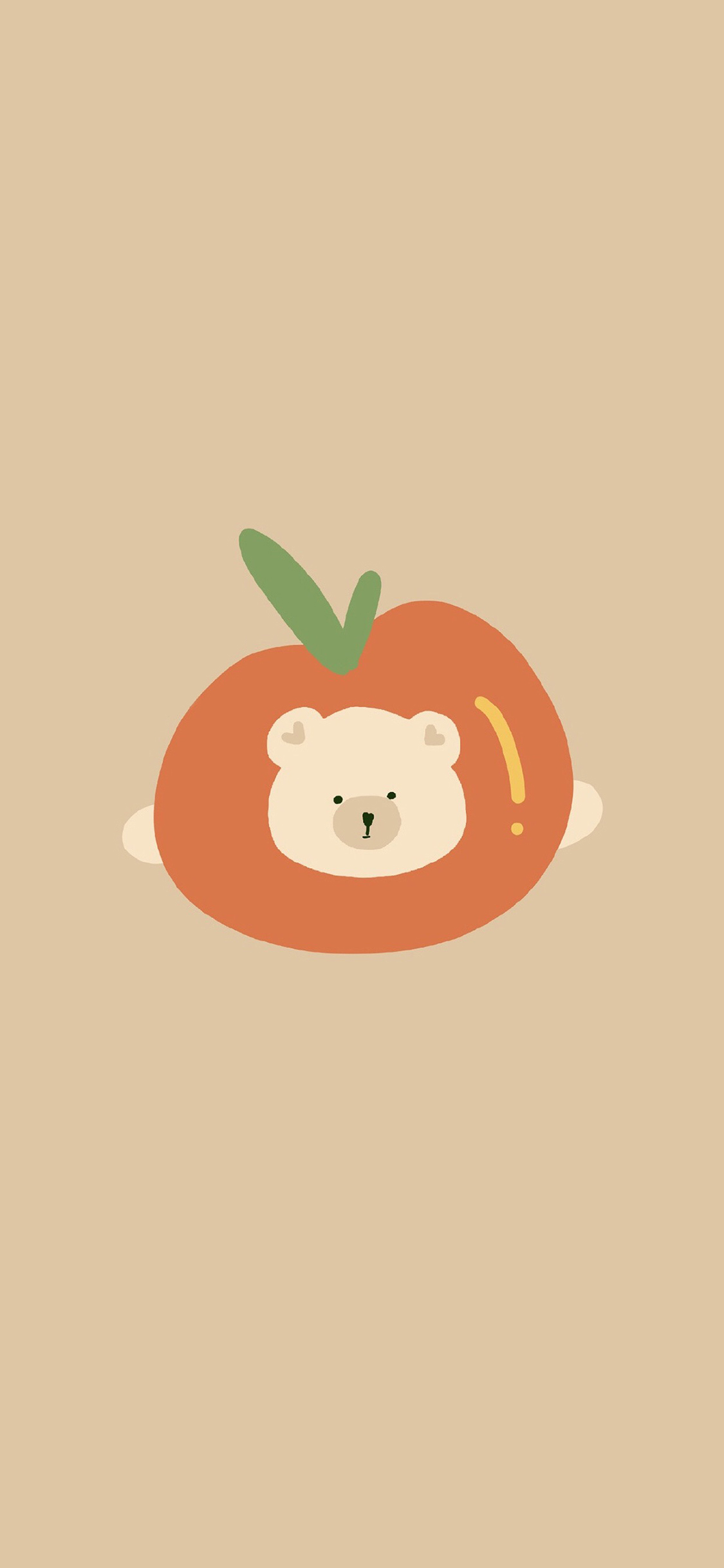 [2436×1125]可爱 西红柿 插画 简约 苹果手机动漫壁纸图片