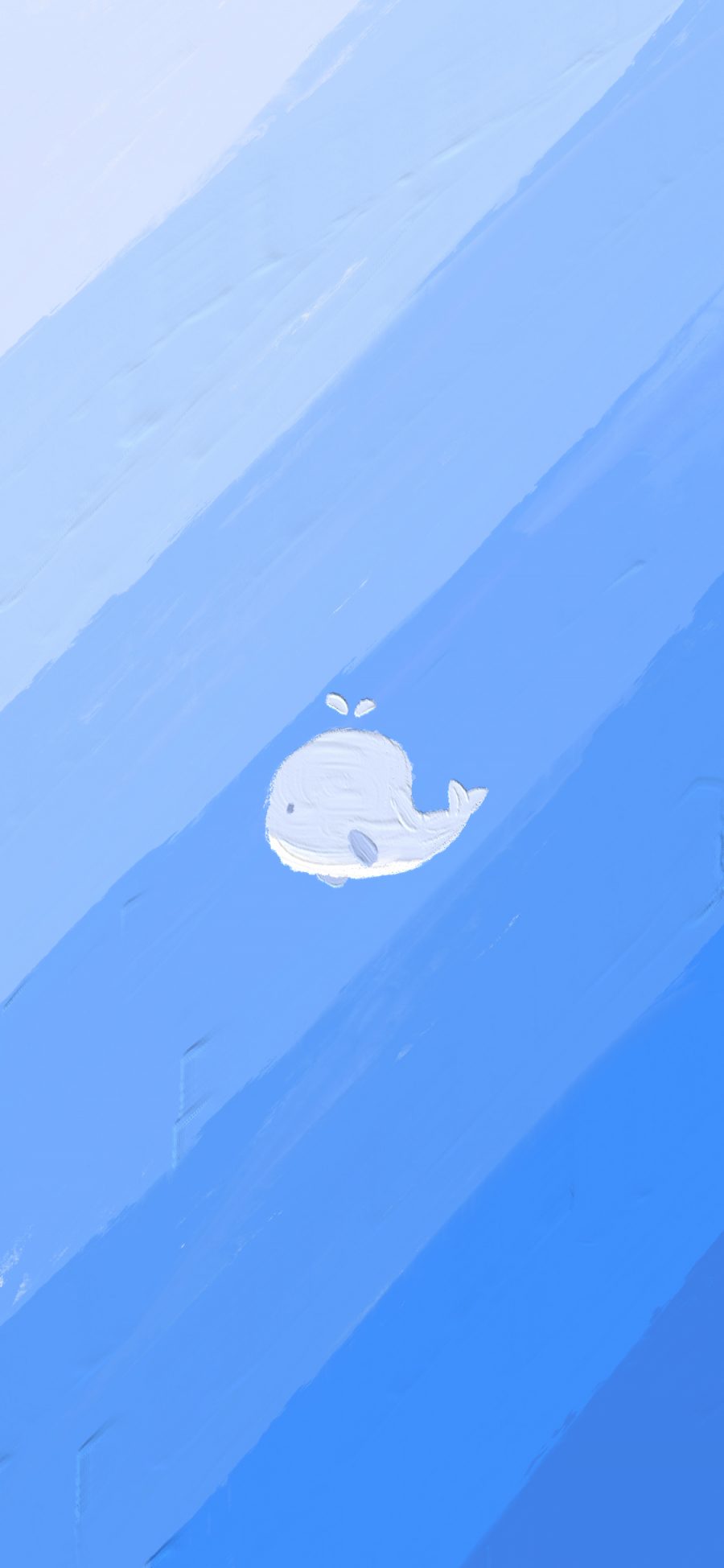 [2436×1125]可爱 鲸鱼 蔚蓝 渐变 苹果手机动漫壁纸图片