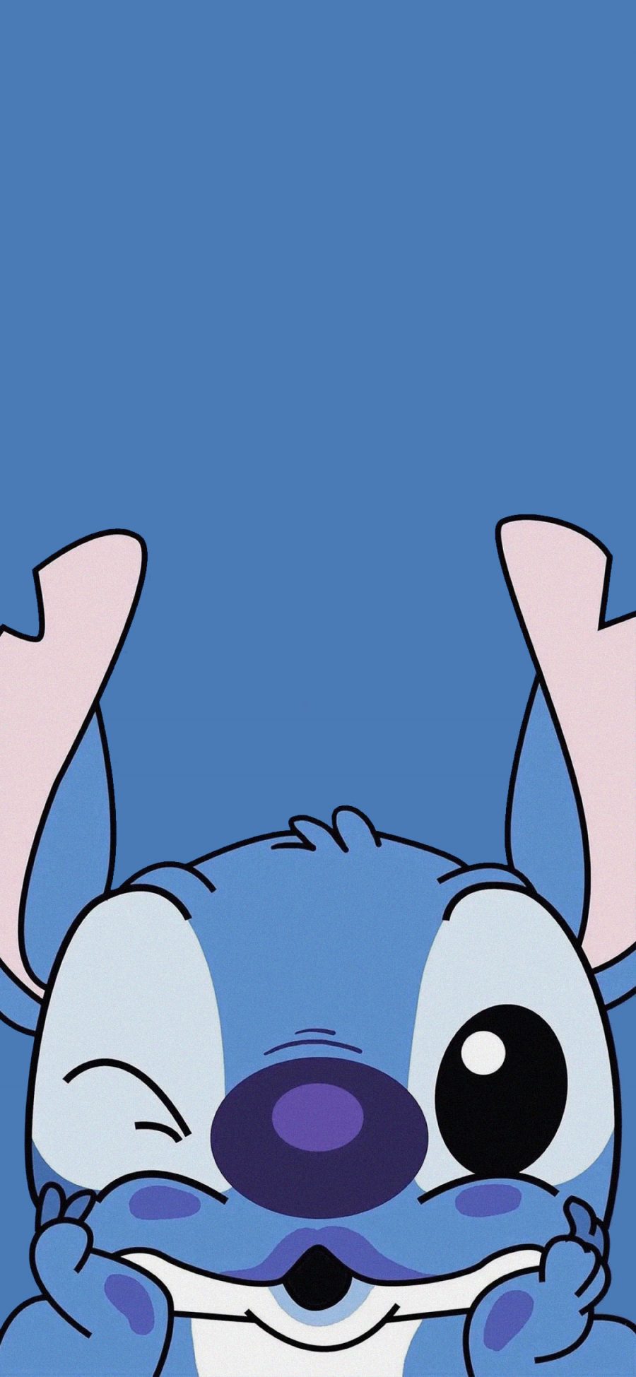 [2436×1125]史迪仔 蓝色 迪士尼 动画 可爱 苹果手机动漫壁纸图片