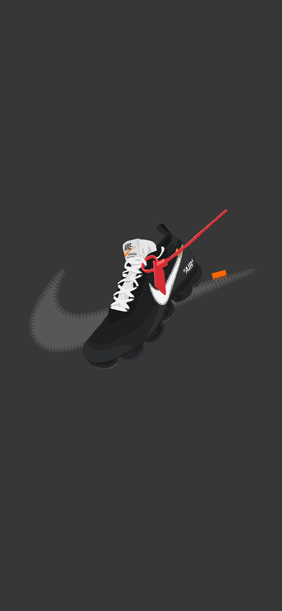 [2436×1125]品牌 鞋子 Nike 耐克 黑白 苹果手机动漫壁纸图片