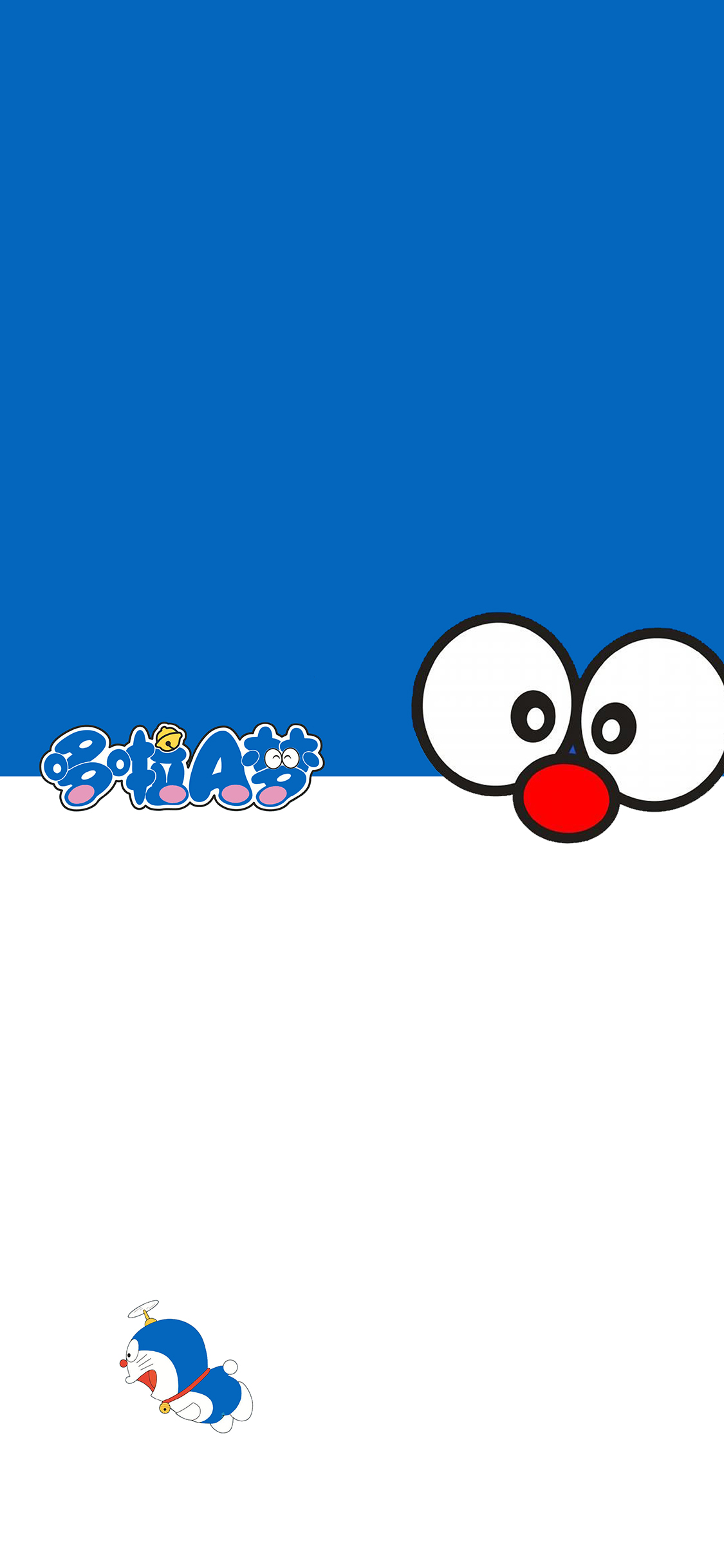 [2436×1125]哆啦A梦 叮当猫 卡通 蓝白 日本 动画 苹果手机动漫壁纸图片