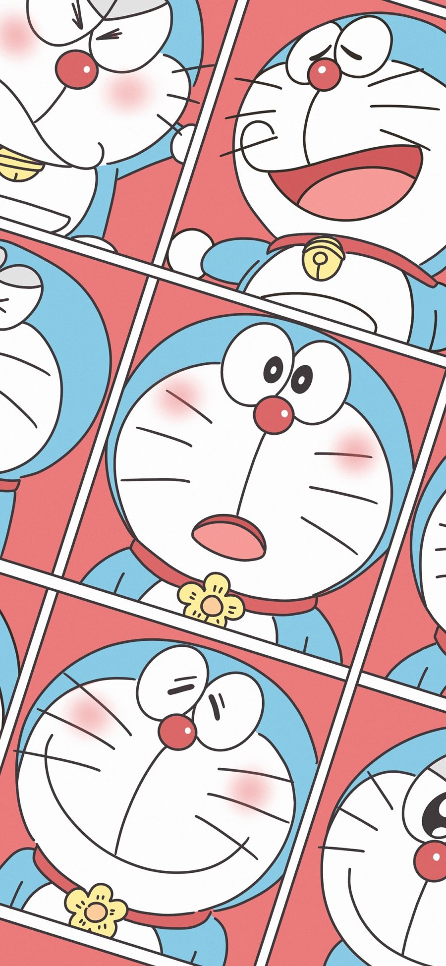 [2436×1125]哆啦A梦 叮当猫 日本 动画 表情 苹果手机动漫壁纸图片