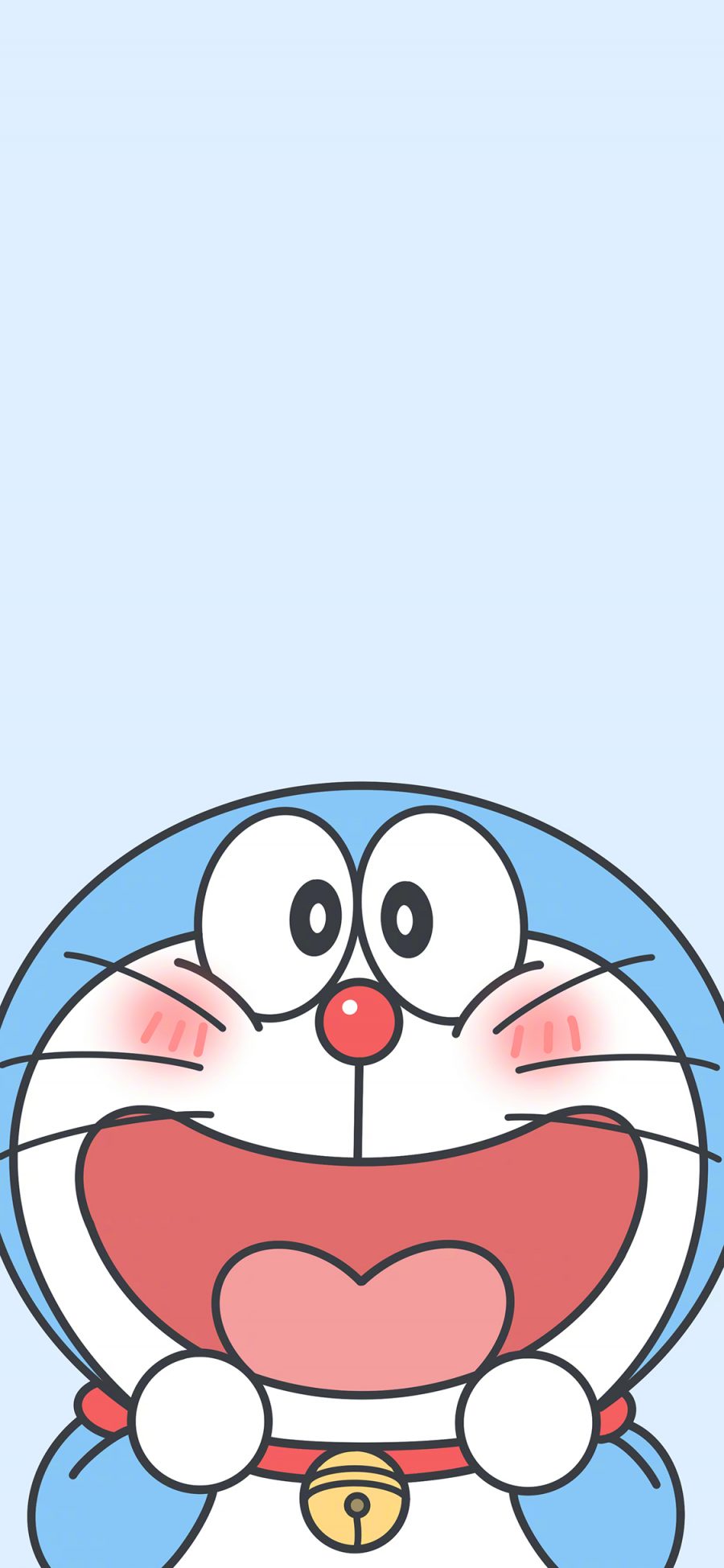 [2436×1125]哆啦A梦 鬼脸 叮当猫 脸红 苹果手机动漫壁纸图片