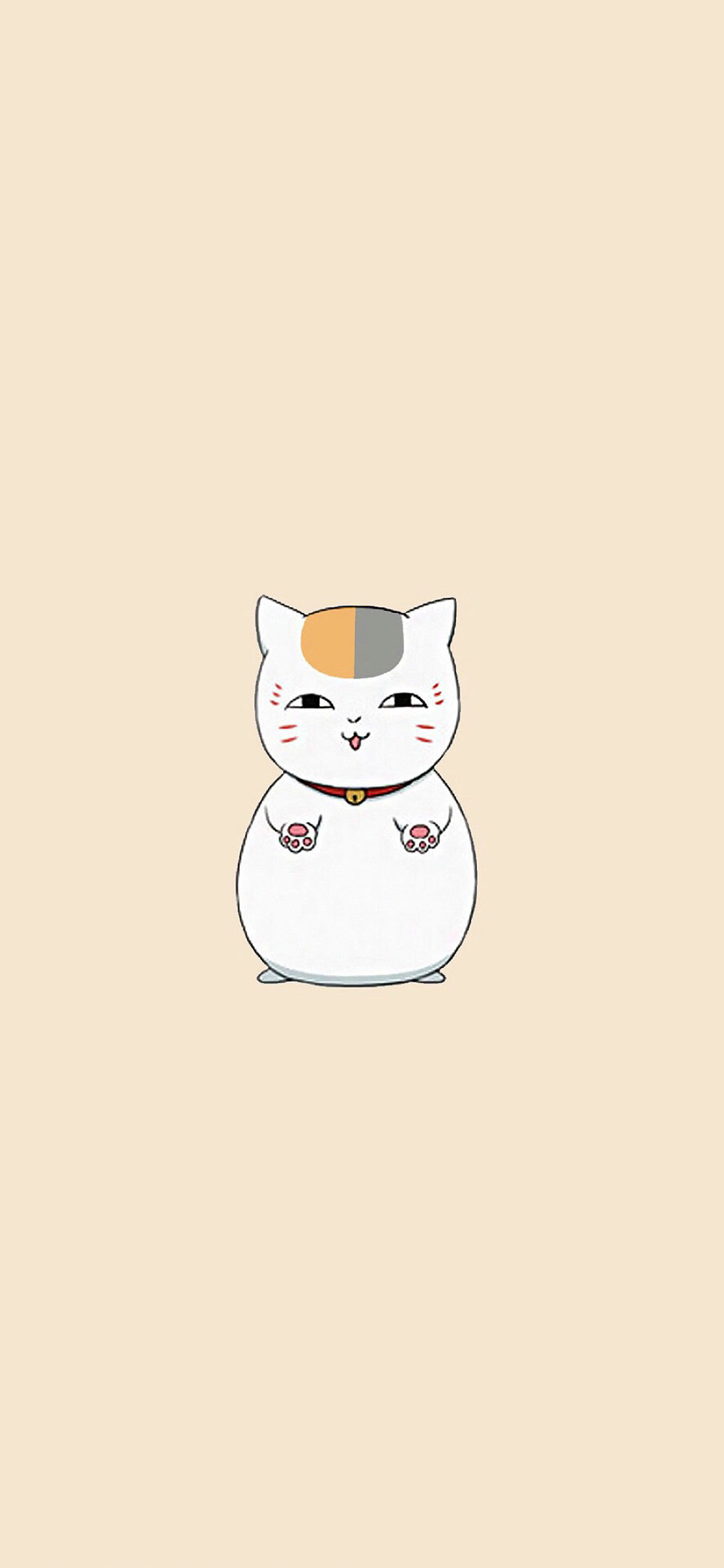 [2436×1125]夏目友人帐动漫 猫咪老师 站立 苹果手机动漫壁纸图片