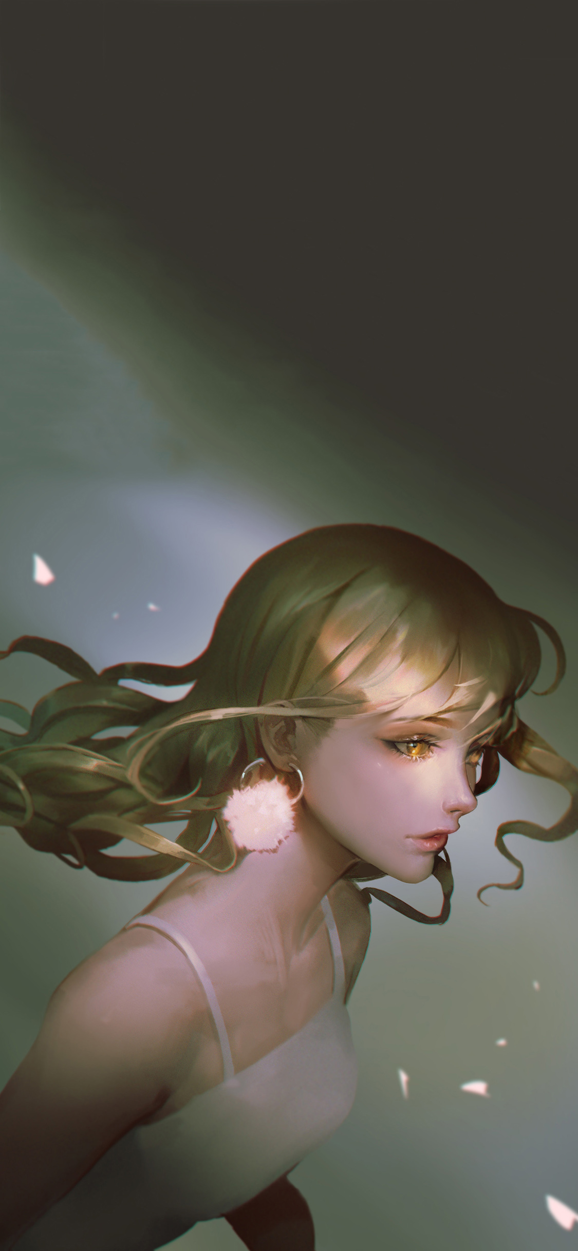 [2436×1125]女孩 插图 唯美 少女 苹果手机动漫壁纸图片
