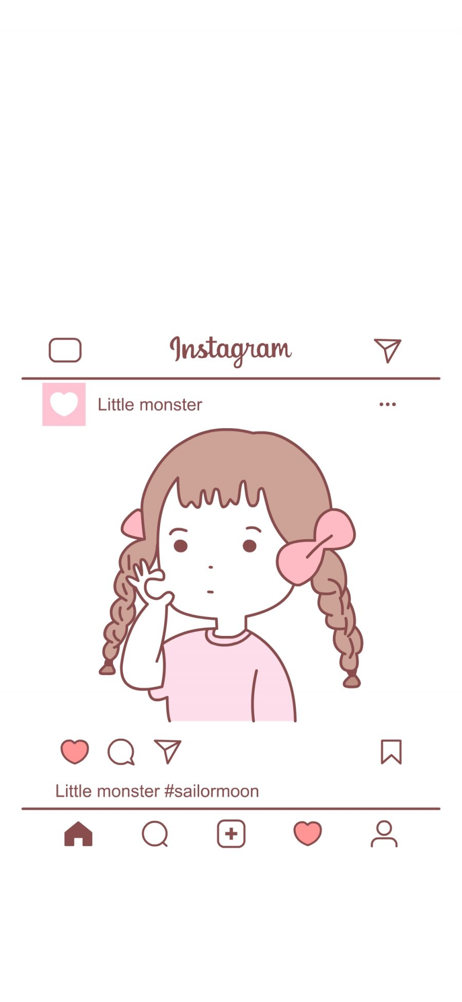 [2436×1125]女孩 辫子 粉色 Instagram 照片 苹果手机动漫壁纸图片