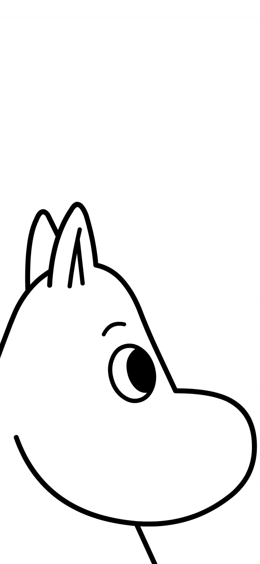 [2436×1125]姆明 黑白 卡通 精灵 可爱 Moomin 苹果手机动漫壁纸图片