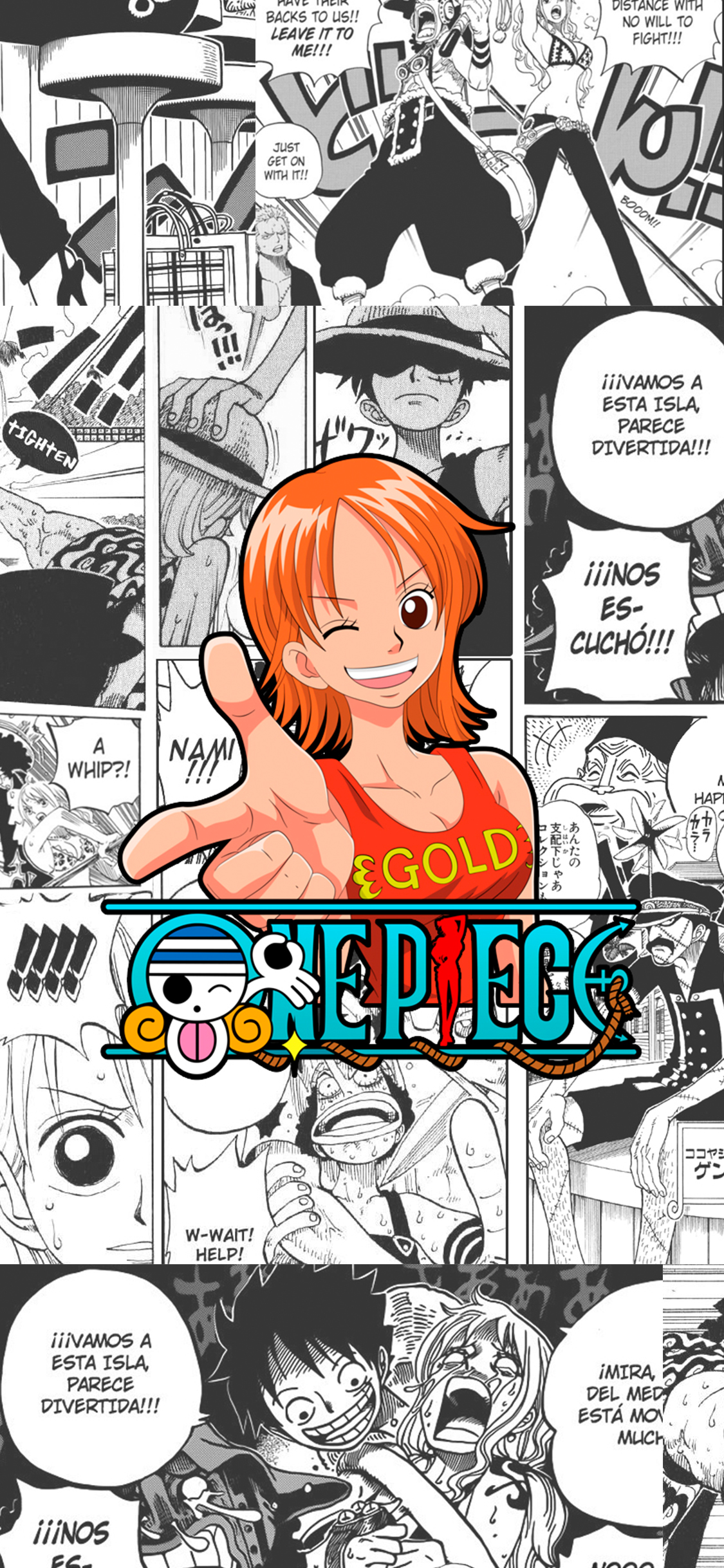 [2436×1125]娜美 海贼王 漫画 日本 苹果手机动漫壁纸图片