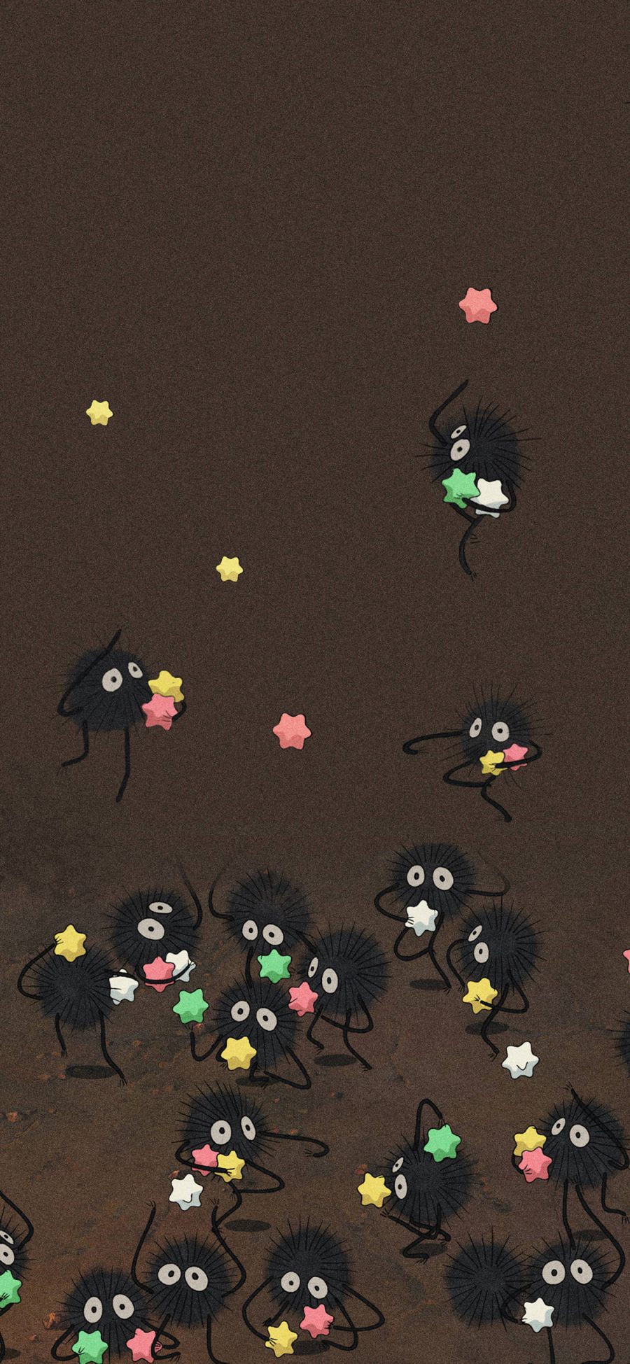[2436×1125]宫崎骏 日漫 千与千寻 煤炭球 苹果手机动漫壁纸图片