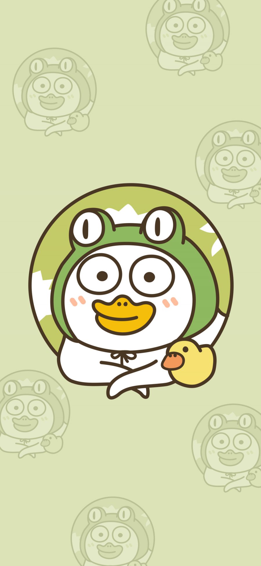 [2436×1125]小刘鸭 鸭子 青蛙 苹果手机动漫壁纸图片