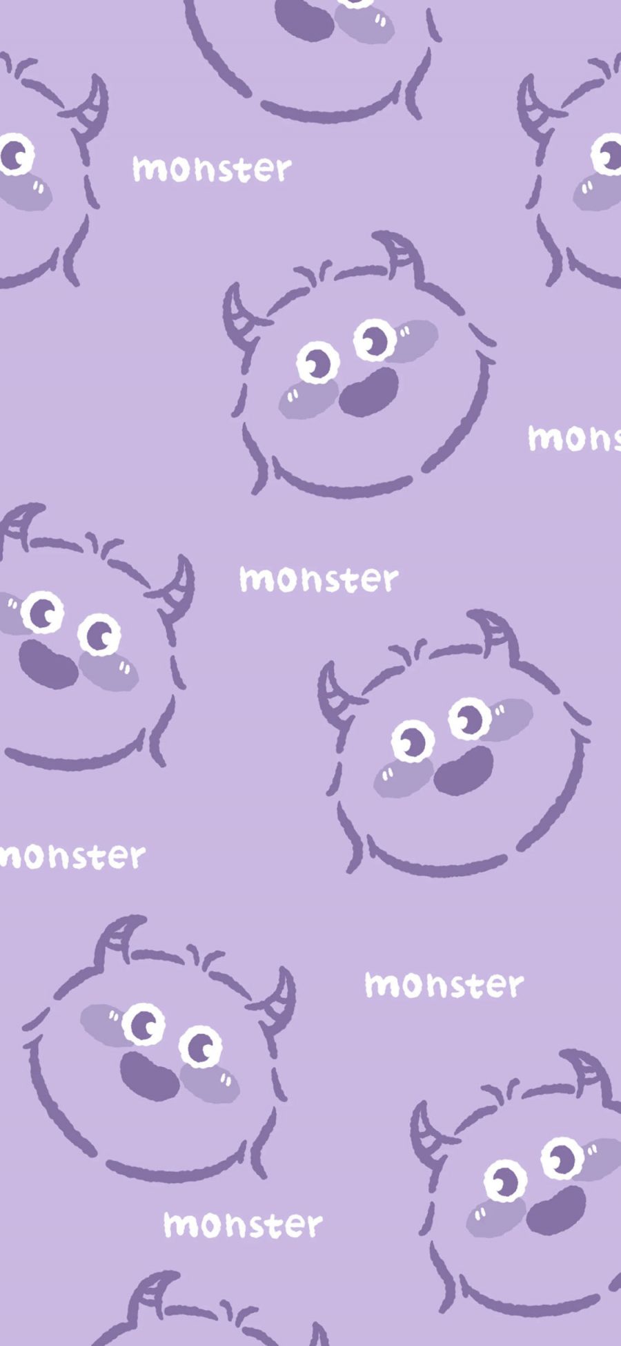 [2436×1125]小怪兽 monster 平铺 可爱 苹果手机动漫壁纸图片