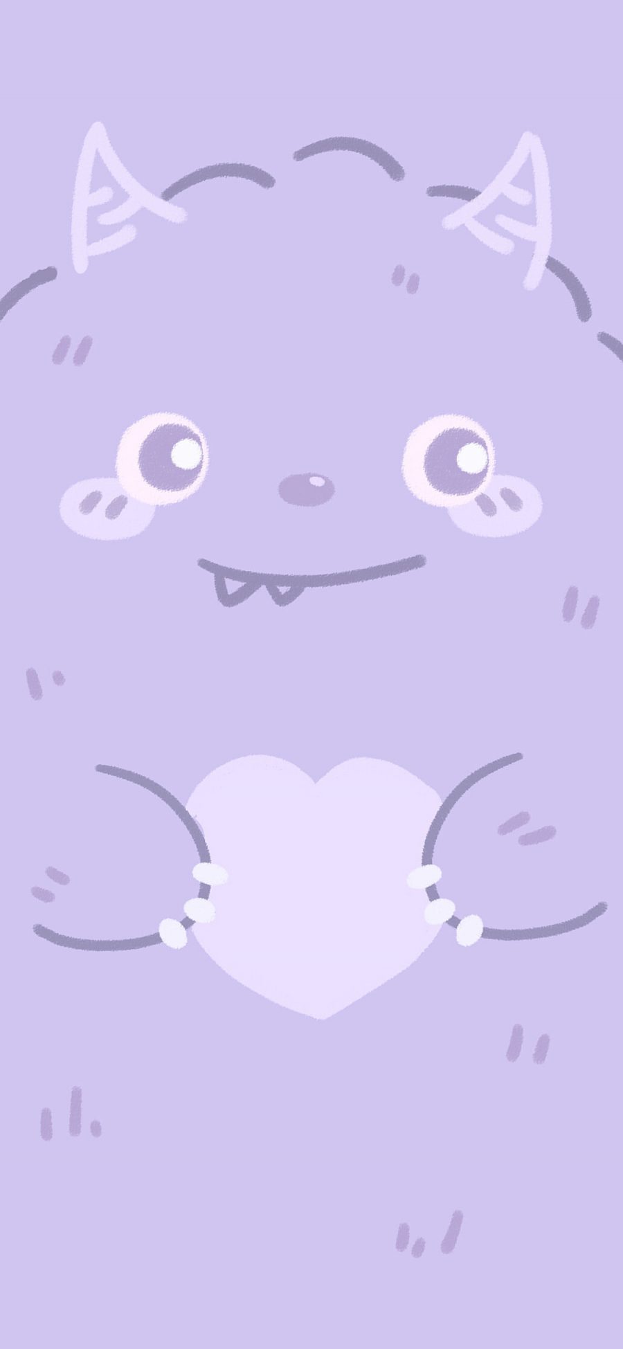 [2436×1125]小怪兽 可爱 爱心 紫 苹果手机动漫壁纸图片