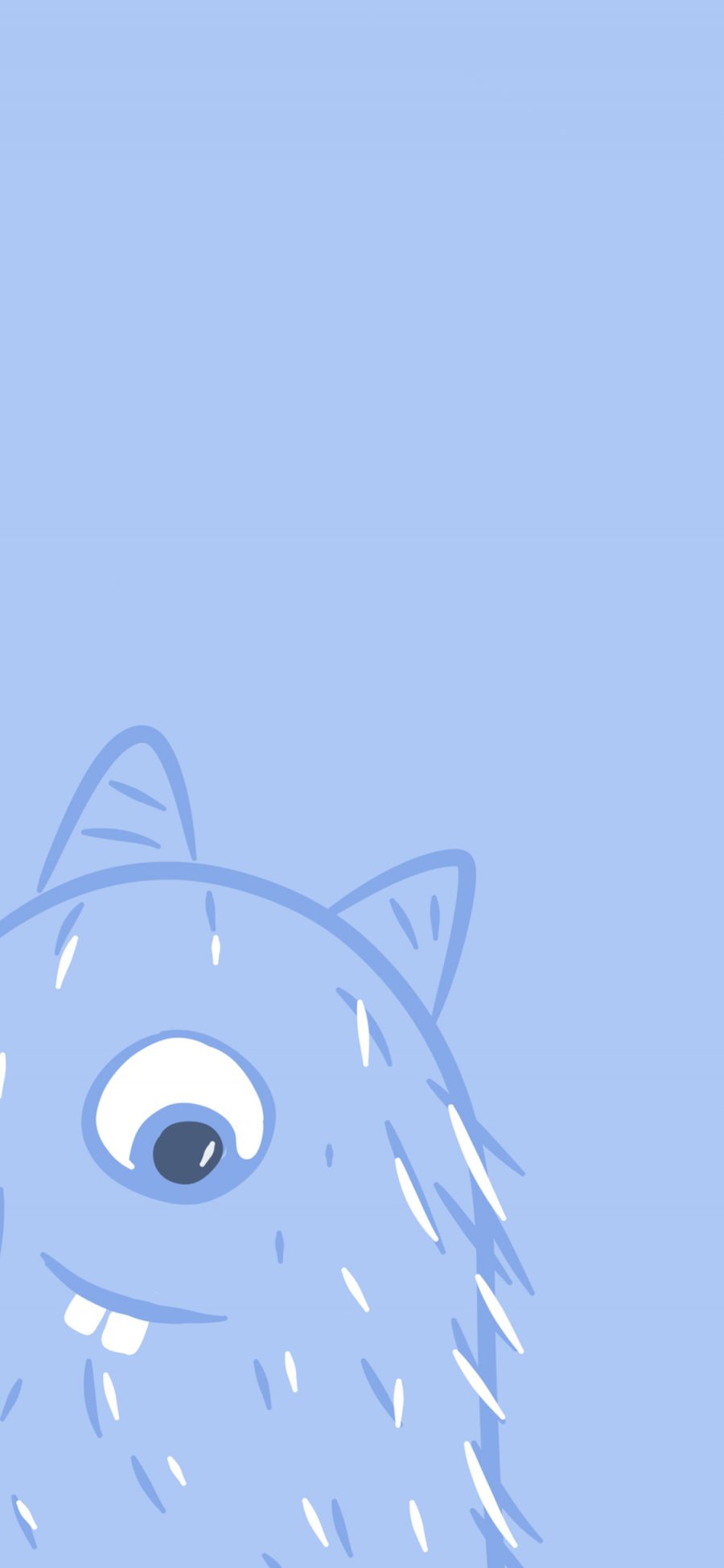 [2436×1125]小怪兽 蓝 可爱 门牙 苹果手机动漫壁纸图片
