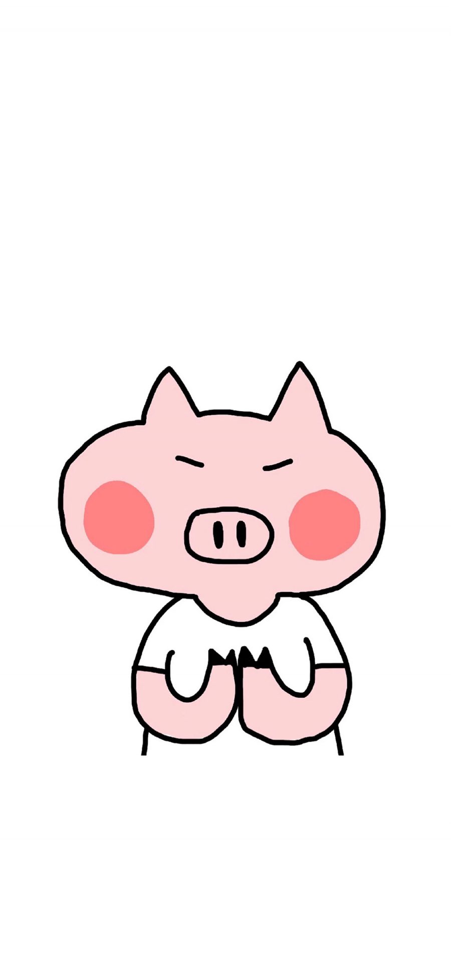 [2436×1125]小猪 卡通 简笔画 粉色 可爱 苹果手机动漫壁纸图片