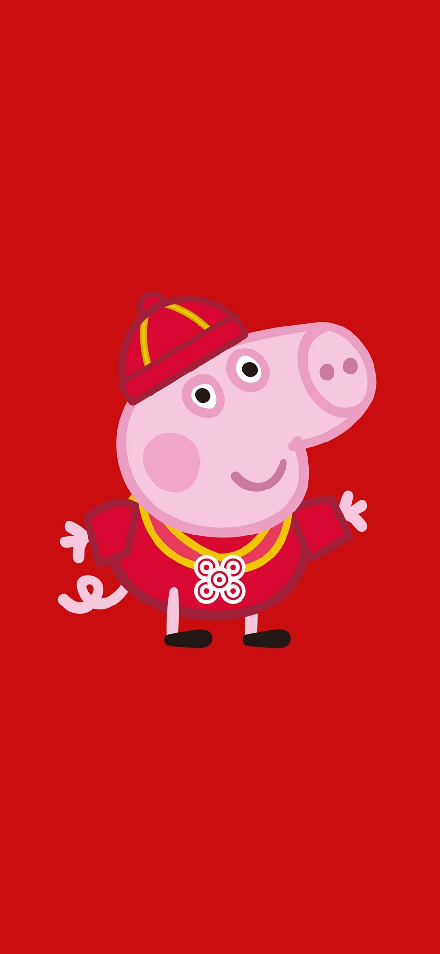[2436×1125]小猪佩奇 乔治 红色 动画 苹果手机动漫壁纸图片