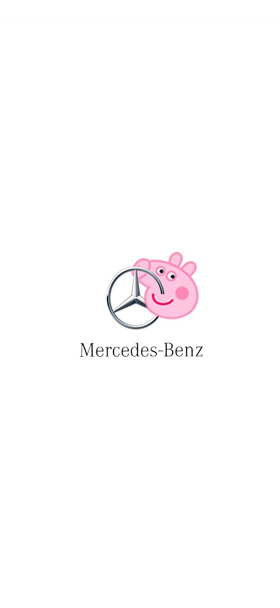 [2436×1125]小猪佩奇 奔驰 车标 名车 苹果手机动漫壁纸图片
