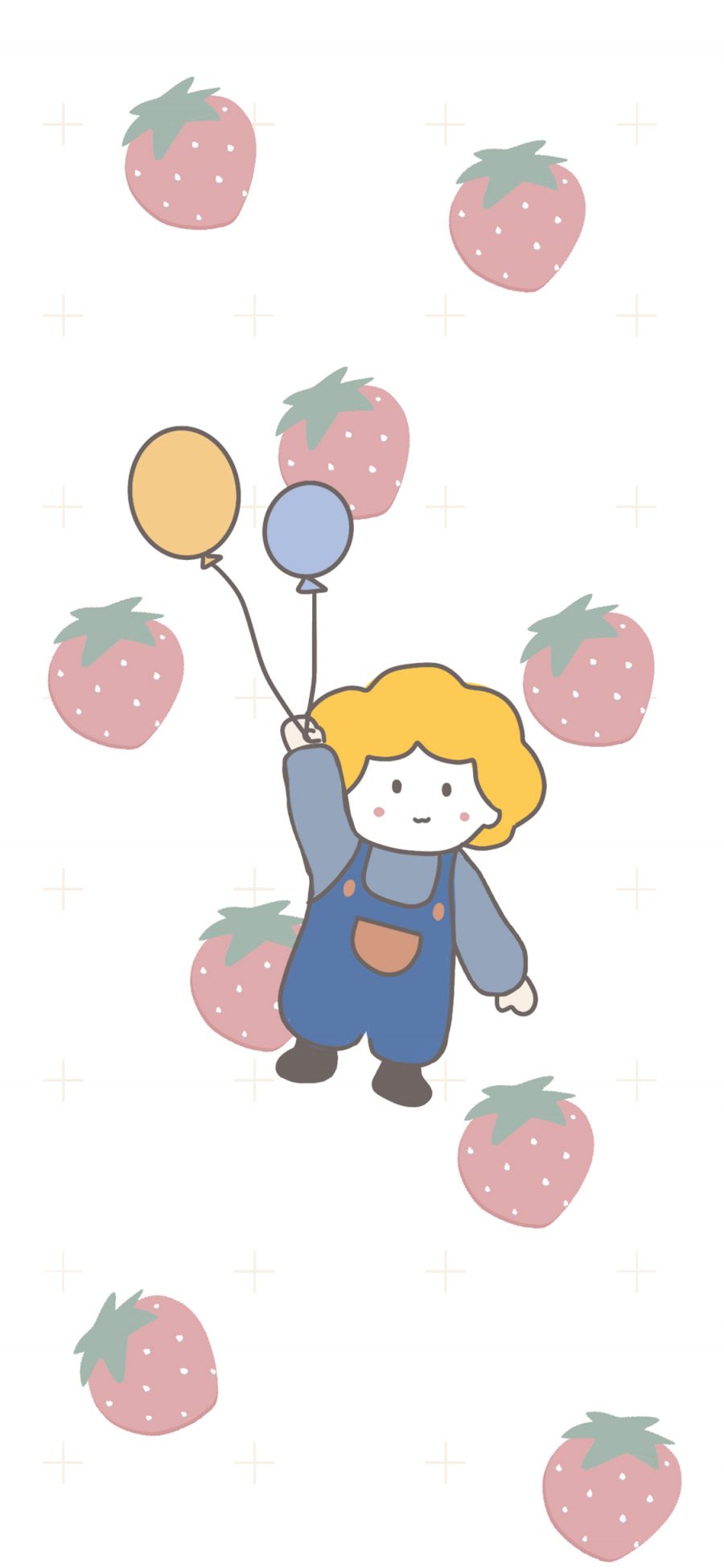 [2436×1125]小王子 草莓 可爱 卡通 苹果手机动漫壁纸图片