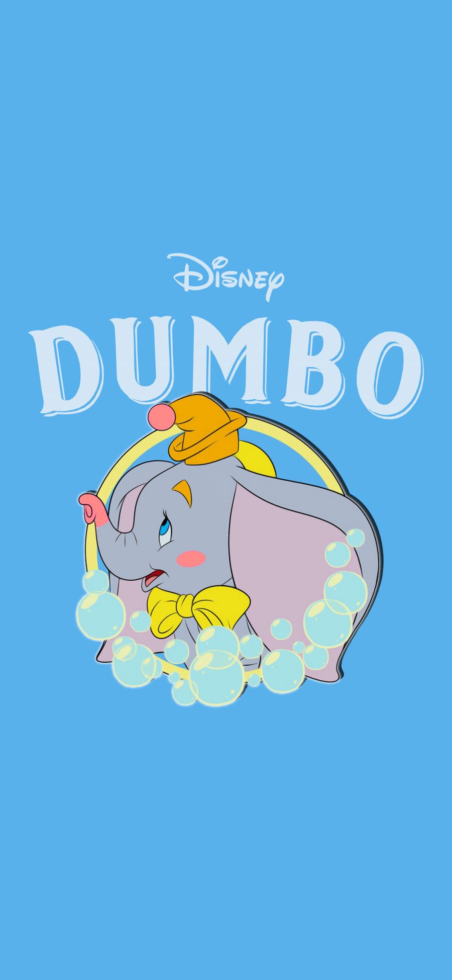 [2436×1125]小飞象 蓝色 迪士尼 大象 卡通 动画 苹果手机动漫壁纸图片