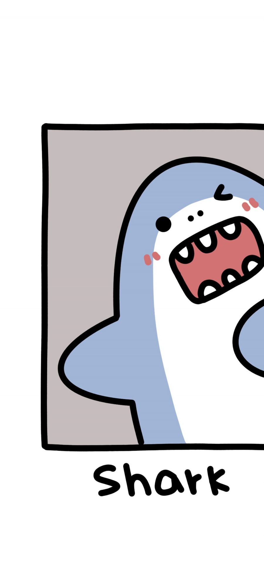 [2436×1125]小鲨鱼 shark 卡通 苹果手机动漫壁纸图片