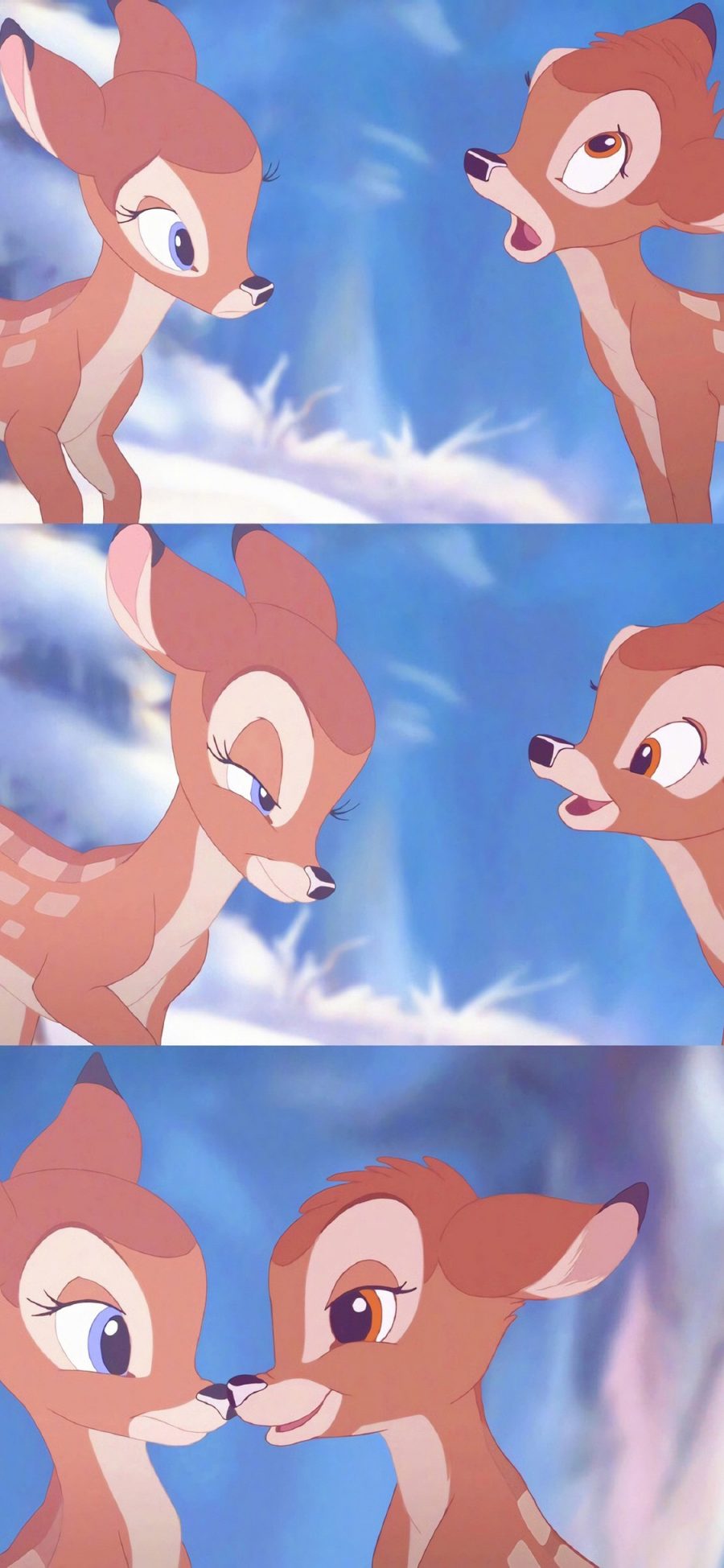 [2436×1125]小鹿斑比 动画 卡通 可爱 梅花鹿 苹果手机动漫壁纸图片