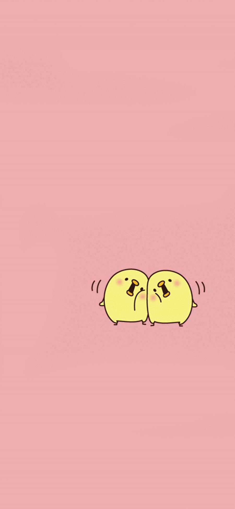 [2436×1125]小黄鸡 卡通 可爱 苹果手机动漫壁纸图片