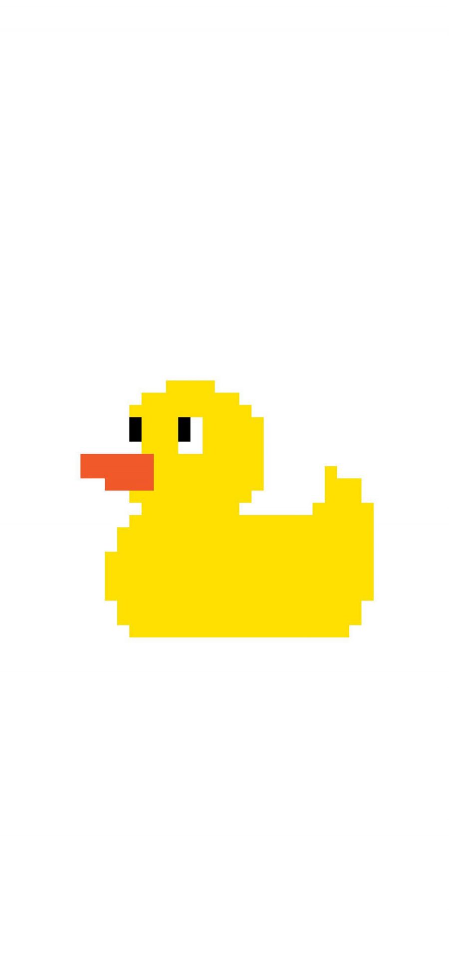 [2436×1125]小黄鸭 像素 马赛克 可爱 苹果手机动漫壁纸图片