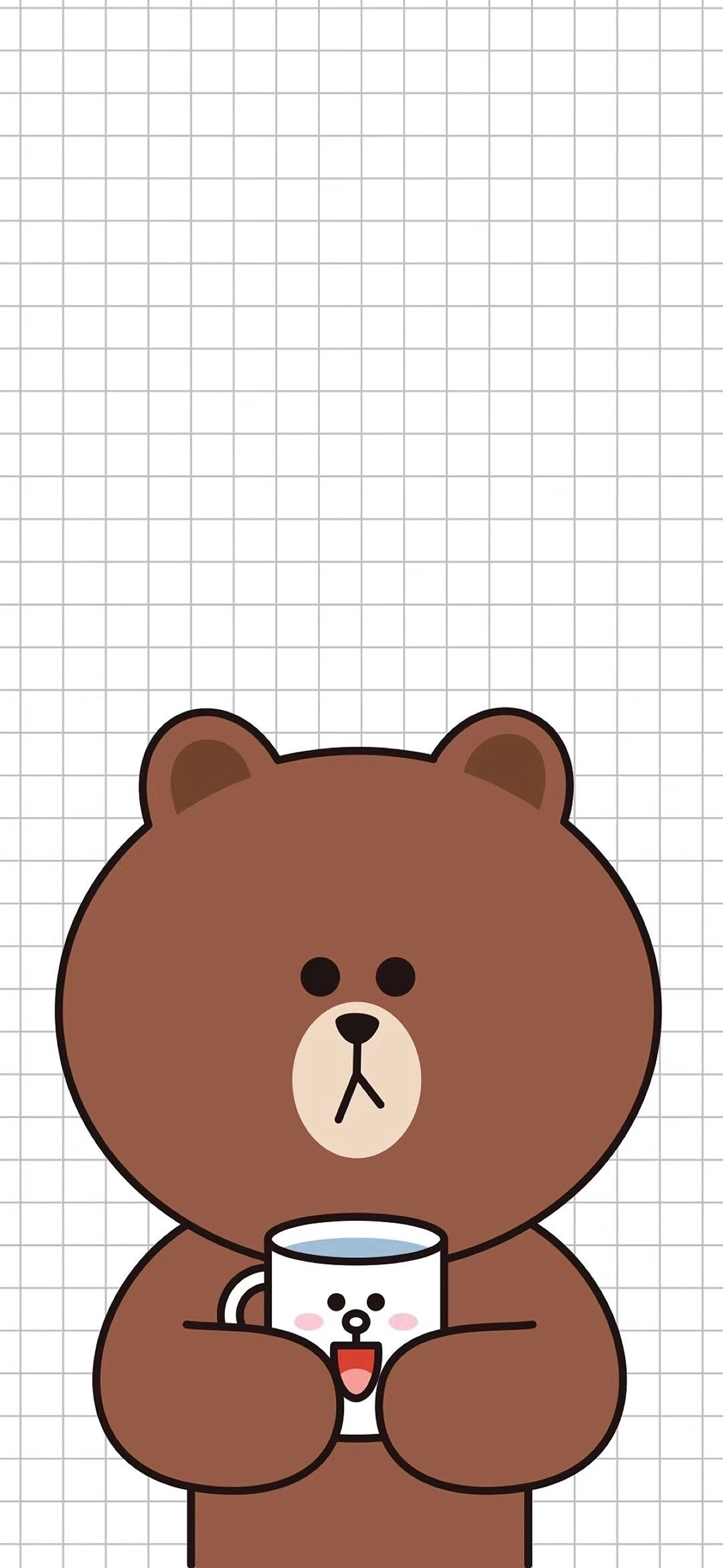[2436×1125]布朗熊 卡通 可爱 line friends 苹果手机动漫壁纸图片