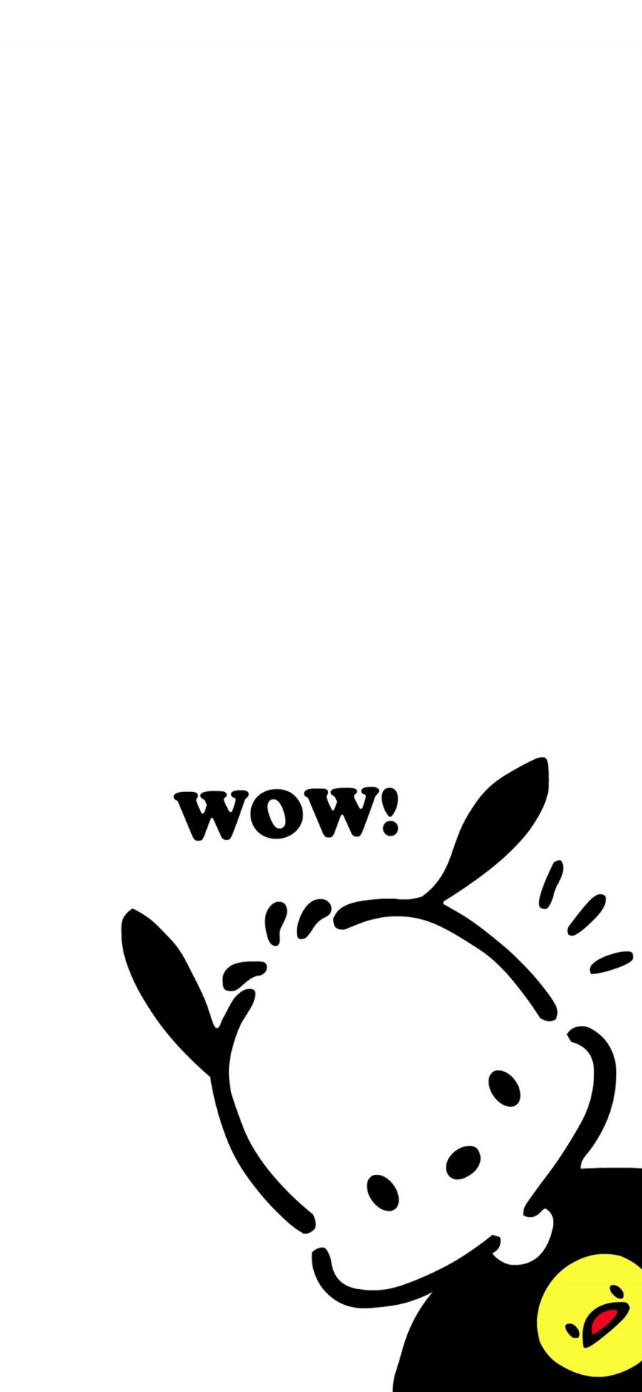 [2436×1125]帕恰狗 pochacco 卡通 可爱 黑白 苹果手机动漫壁纸图片