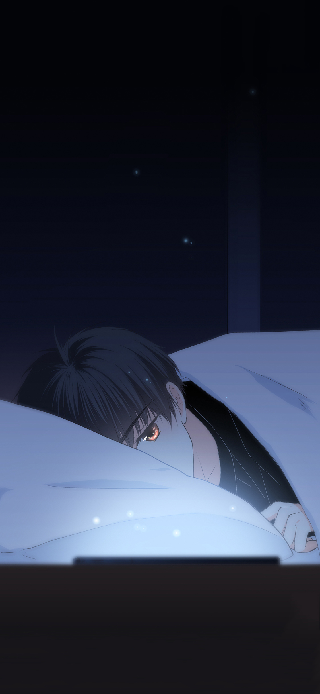 [2436×1125]怦然心动 国产漫画 少年 被窝 苹果手机动漫壁纸图片